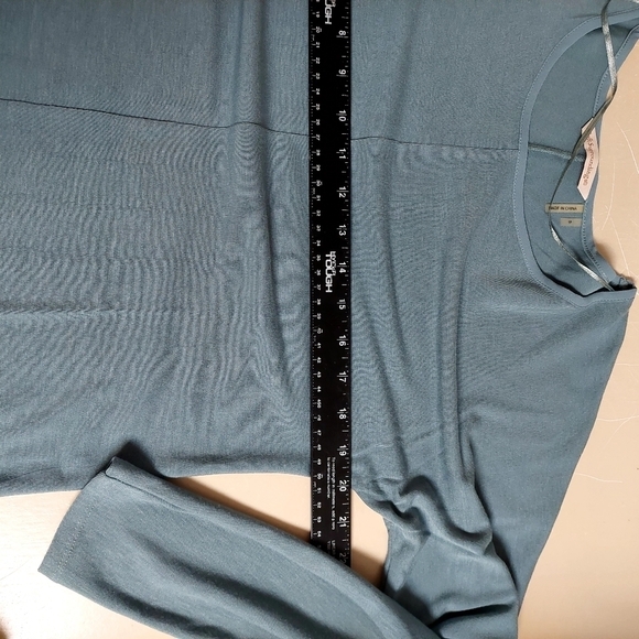 Soft Surroundings Blue Long Sleeve Tunic Top Oversize S Asymmetrical Chiffon - Picture 4 of 12